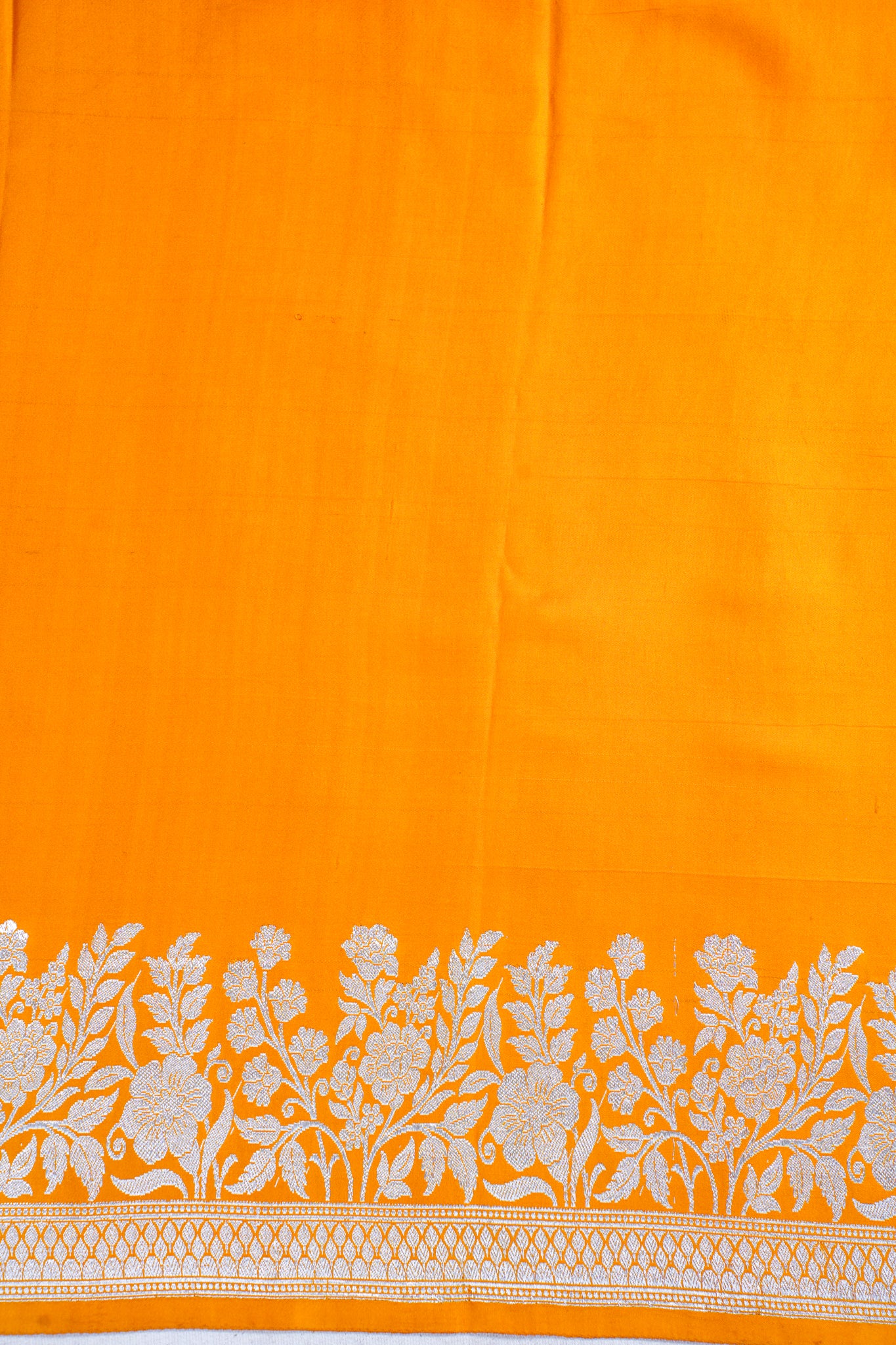 Mustard Orange Handloom Banarasi Mashru Katan Silk Saree