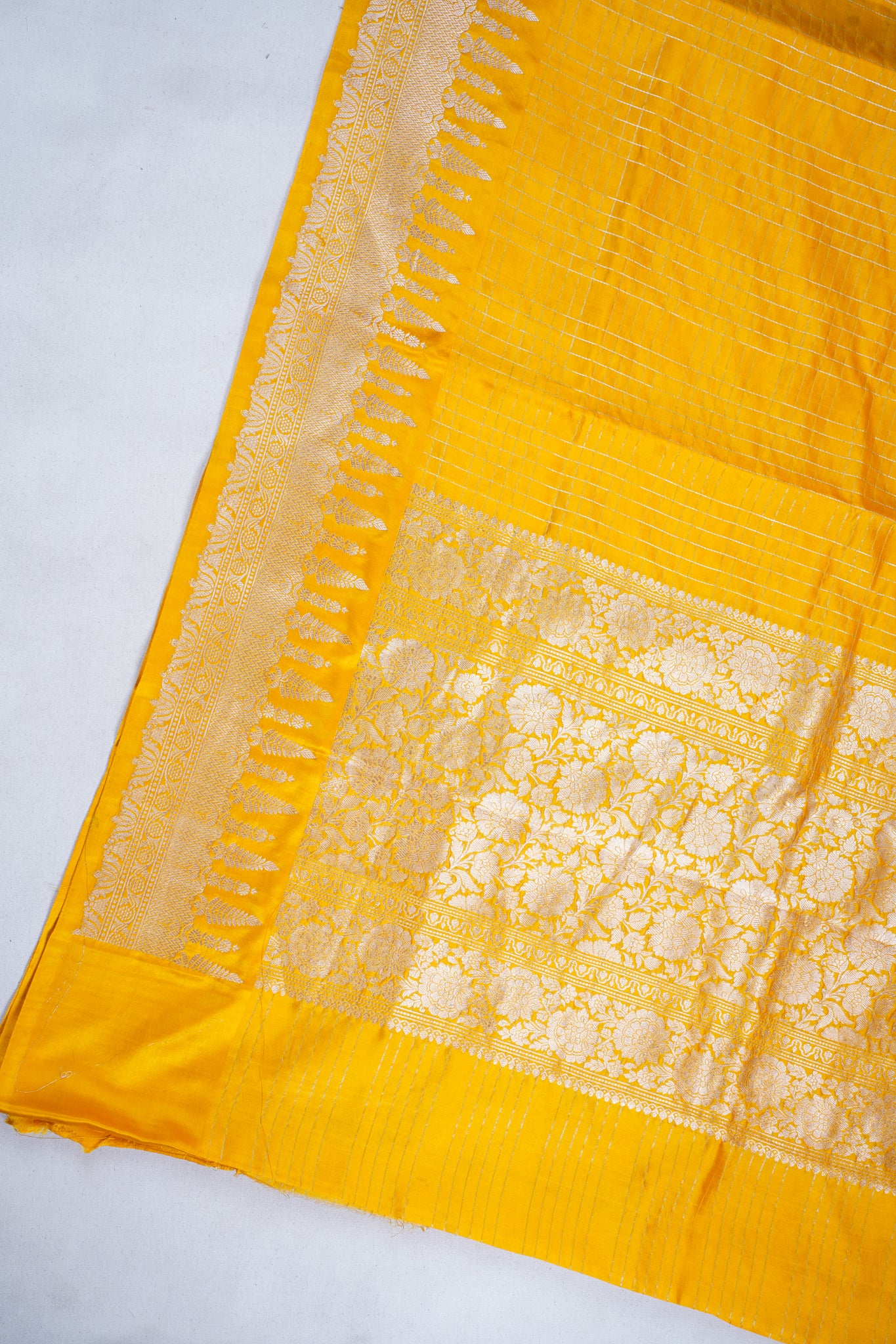 Golden Yellow Mango Silk Handwoven Saree