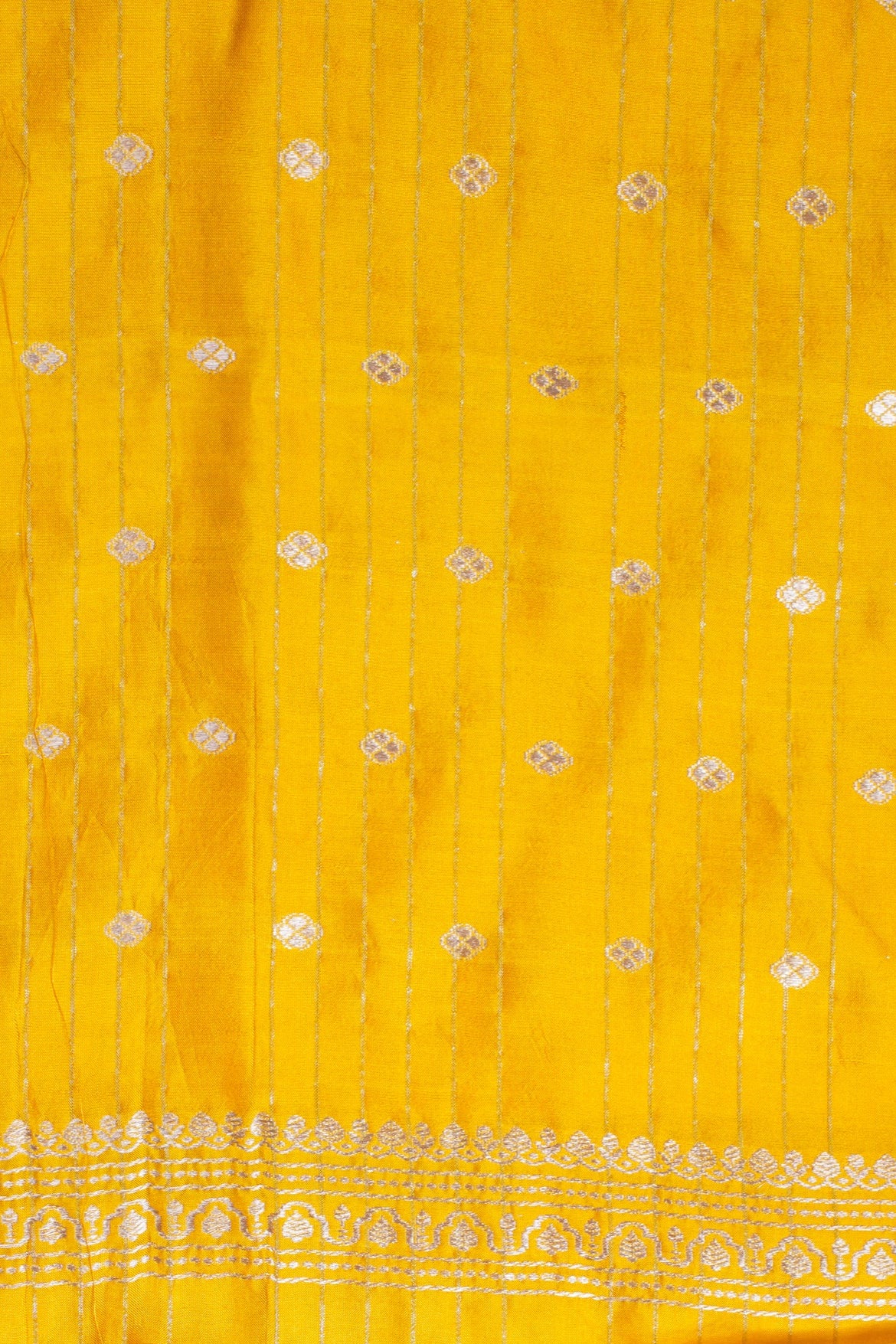 Golden Yellow Mango Silk Handwoven Saree