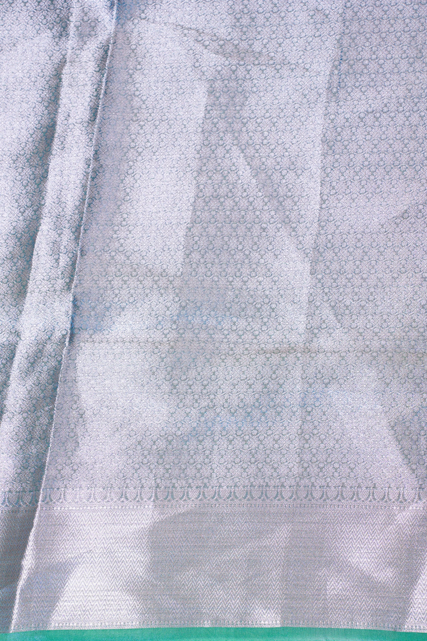 Sea Green Banarasi Pure Tissue Silk Saree with Sequined Lace Border