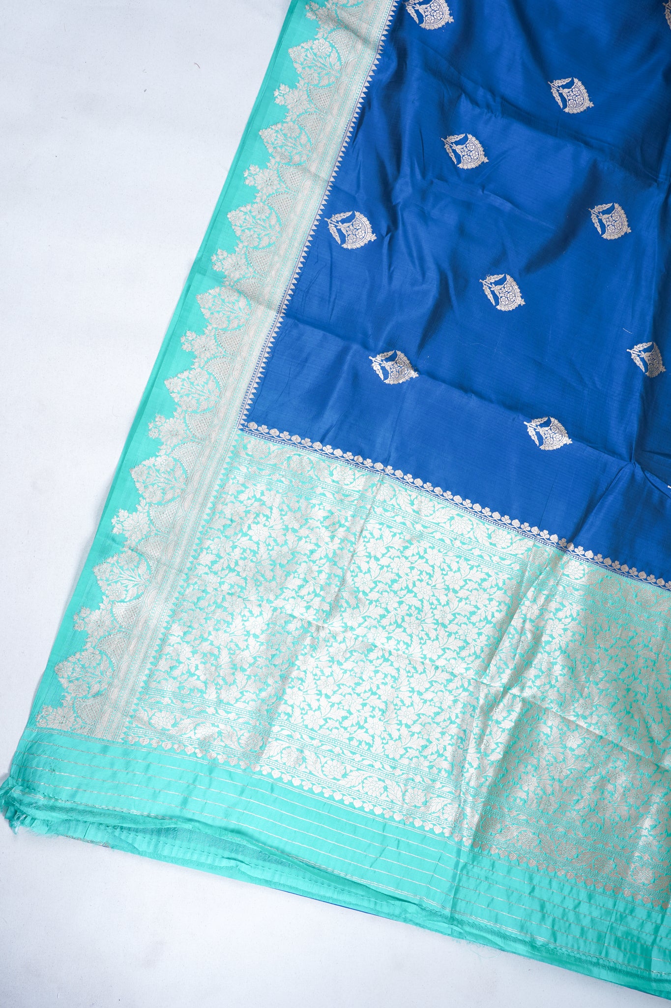 Royal Blue Mango Silk Handwoven Saree