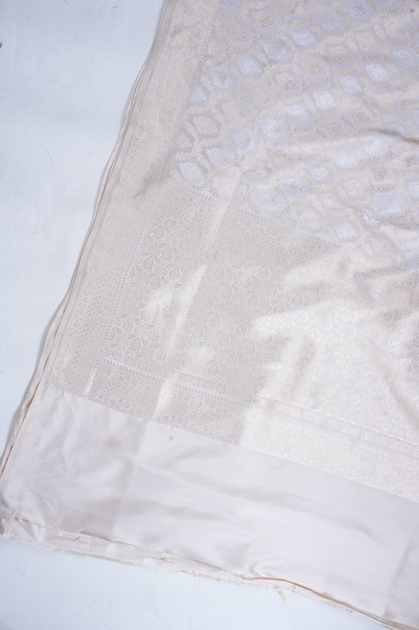 Ivory Pure Brocade Sona Rupa Saree
