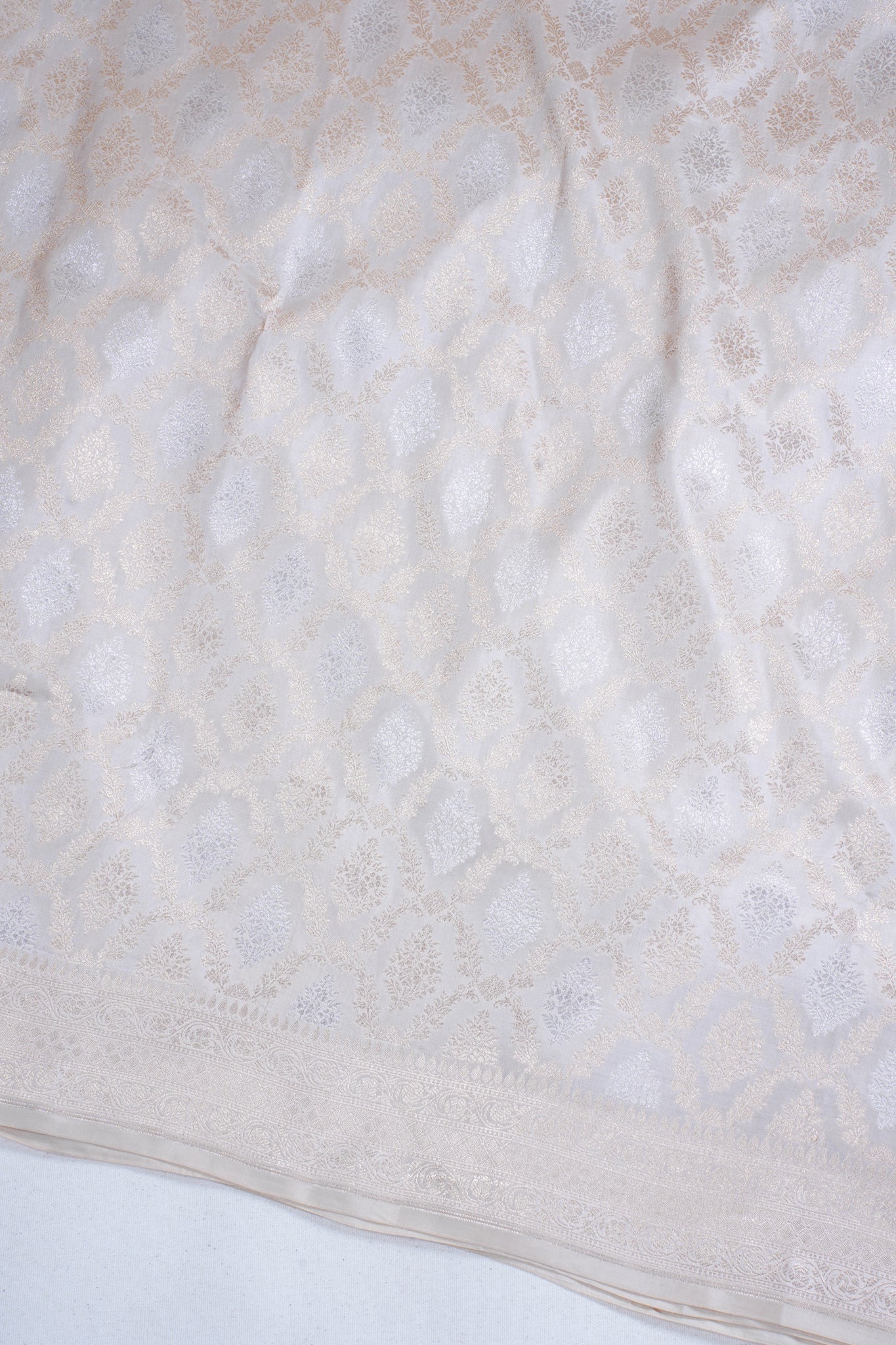 Ivory Pure Brocade Sona Rupa Saree