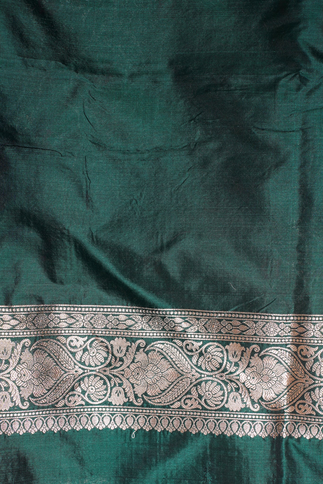Bottle Green Banarasi Pure Minakari Brocade Saree