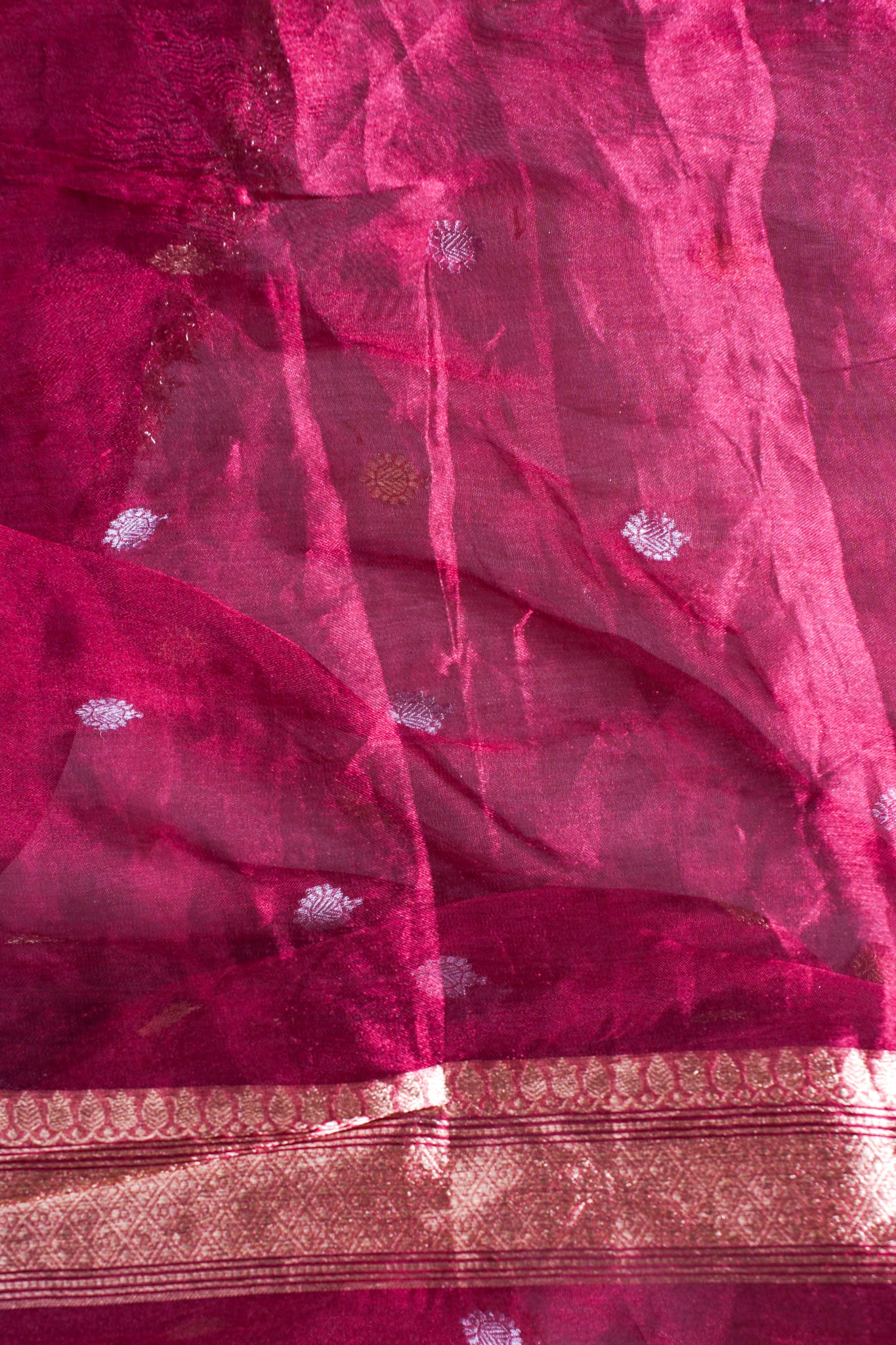 Banarasi Pure Tissue Silk Saree with Handcrafted Lace Border