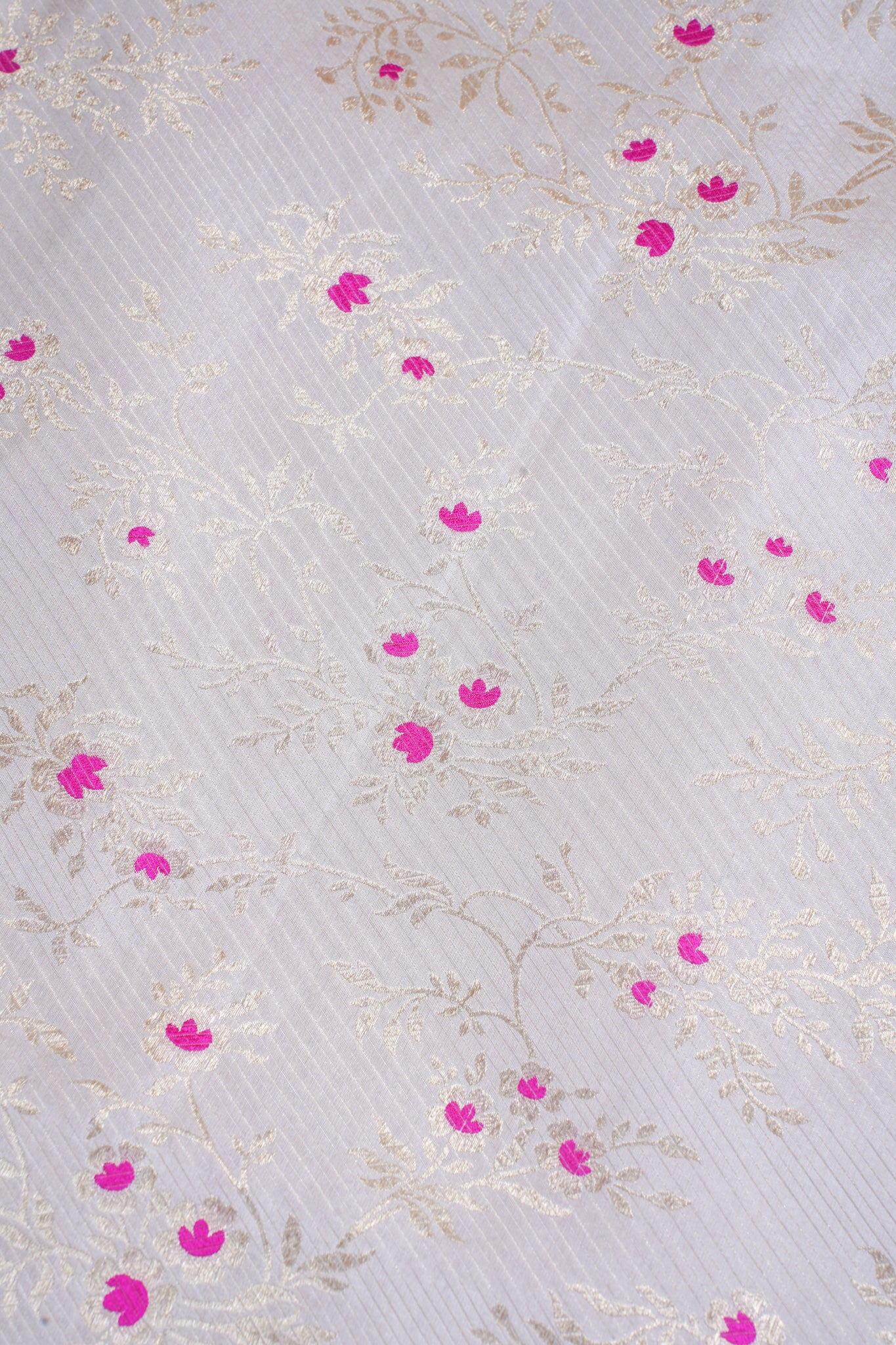 Ivory Pure Brocade Minakaari Saree