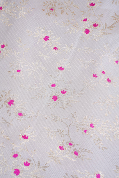 Ivory Pure Brocade Minakaari Saree
