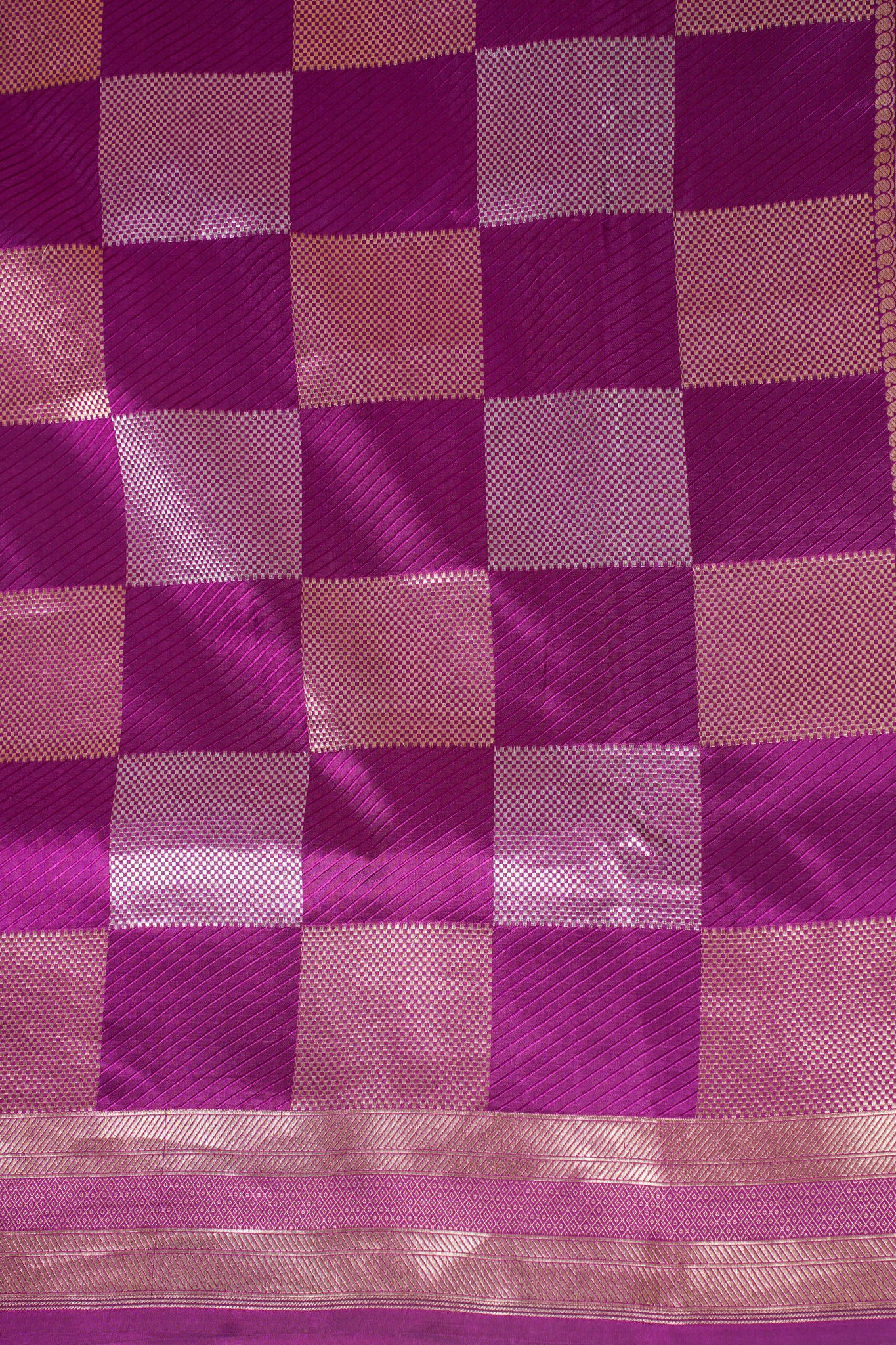Magenta Banarasi Pure Katan Silk Minakari Brocade Saree