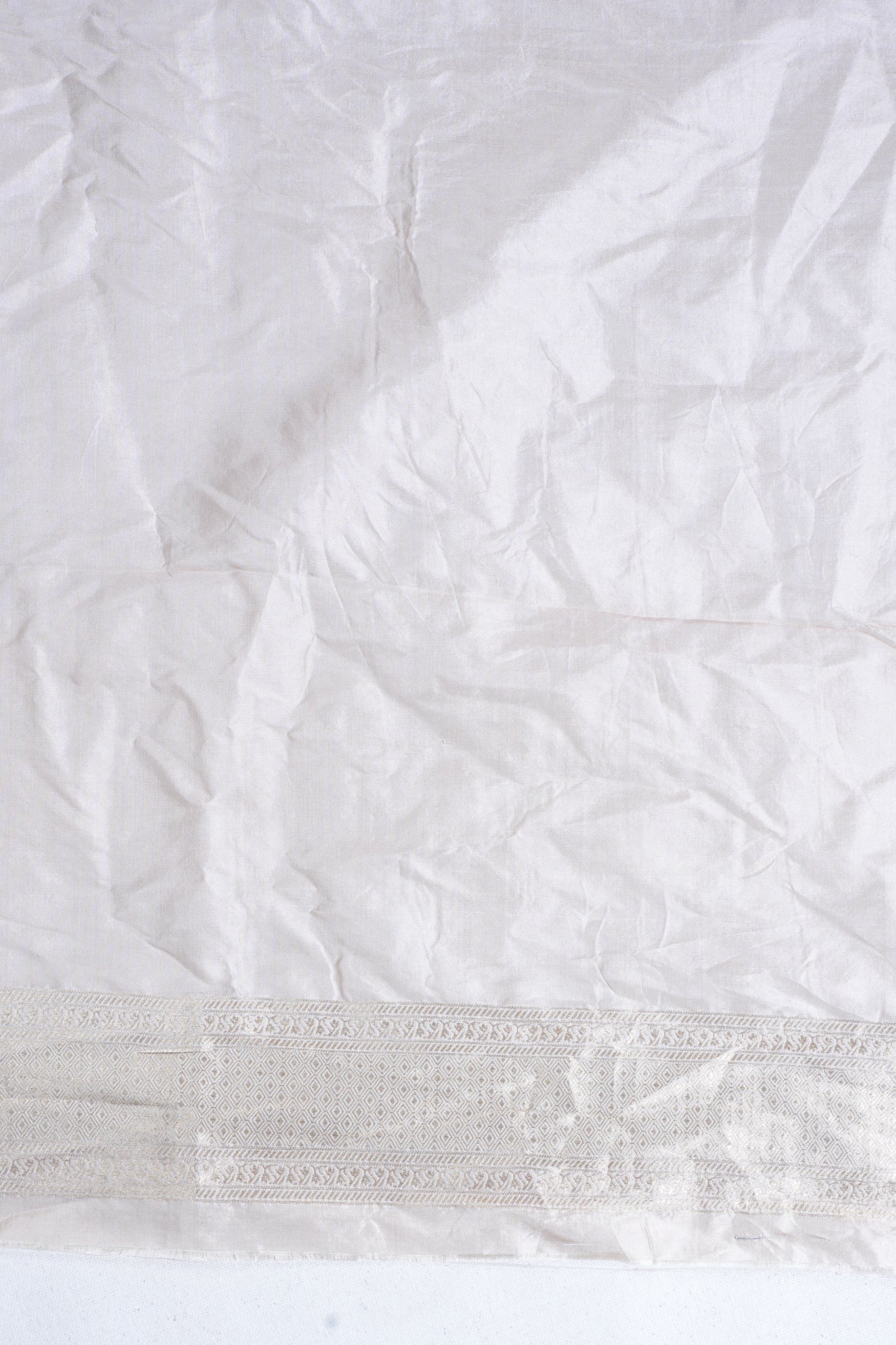Ivory Pure Brocade Minakaari Saree