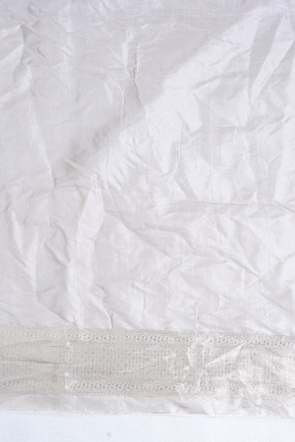 Ivory Pure Brocade Minakaari Saree