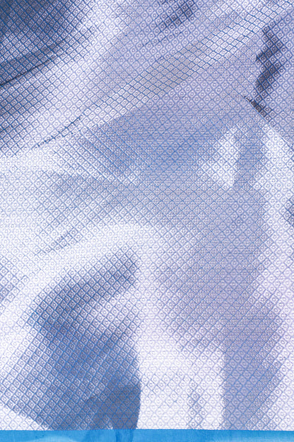 Royal Blue Banarasi Pure Tissue Silk Saree with Lace Border