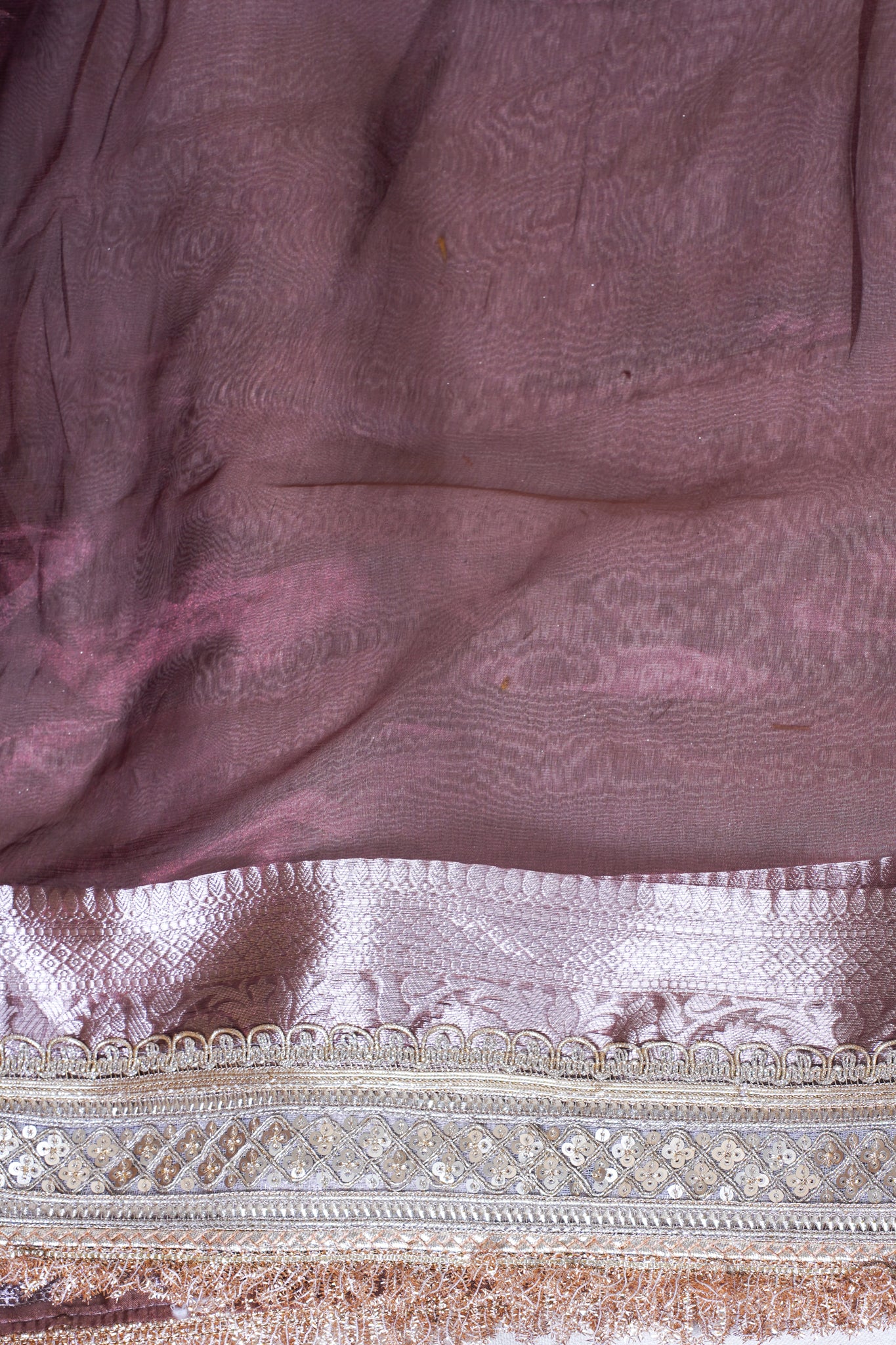 Banarasi Pure Tissue Silk Saree with Sequined Lace Border