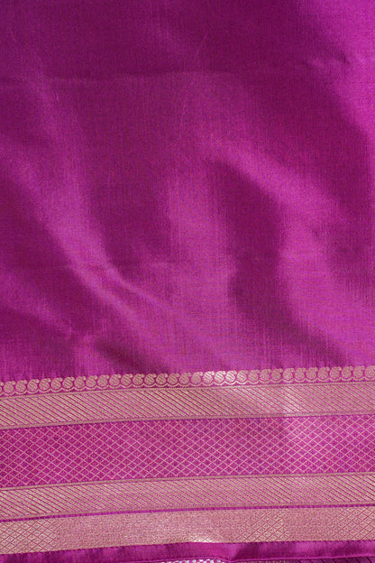 Magenta Banarasi Pure Katan Silk Minakari Brocade Saree