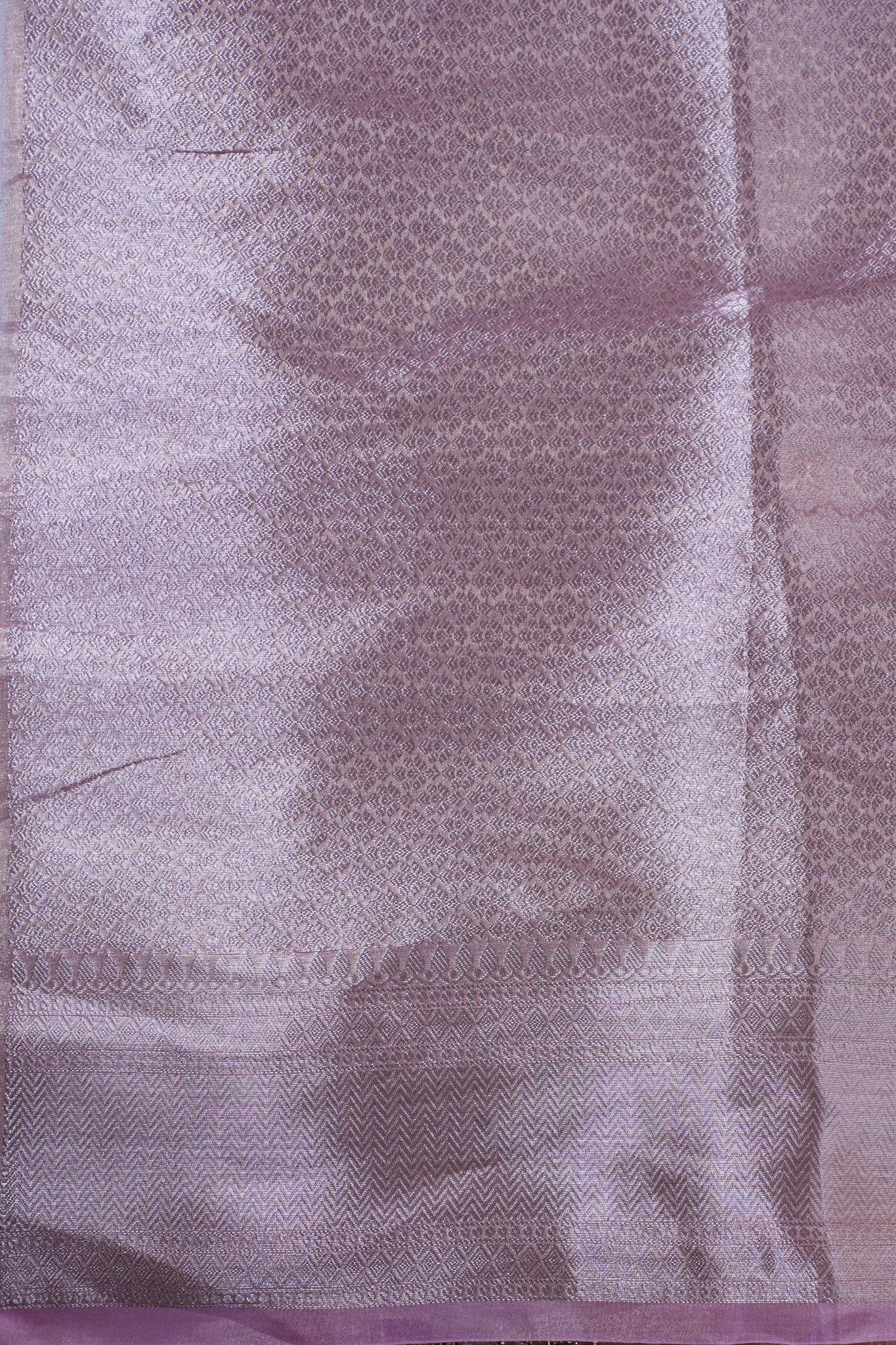 Blush Pink Pure Tissue Silk Banarasi Saree with Embellished Lace Border