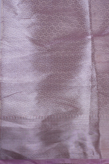 Blush Pink Pure Tissue Silk Banarasi Saree with Embellished Lace Border