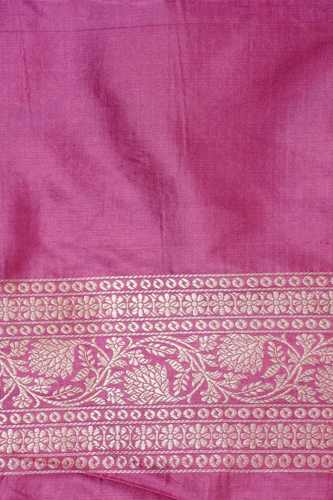 Rani Pink Banarasi Pure Katan Silk Jaal Saree
