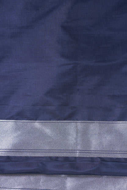 Black &amp; Silver Royal Weave Pure Brocade Saree