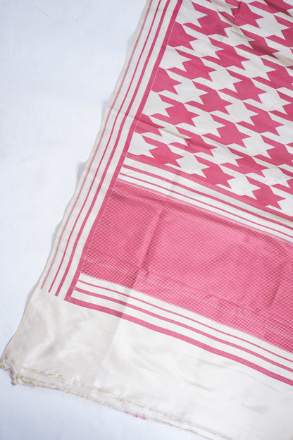 Maroon And Cream Pure Brocade Saree
