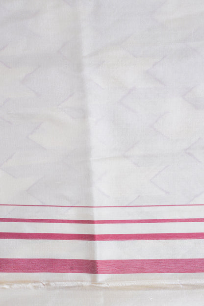 Maroon And Cream Pure Brocade Saree