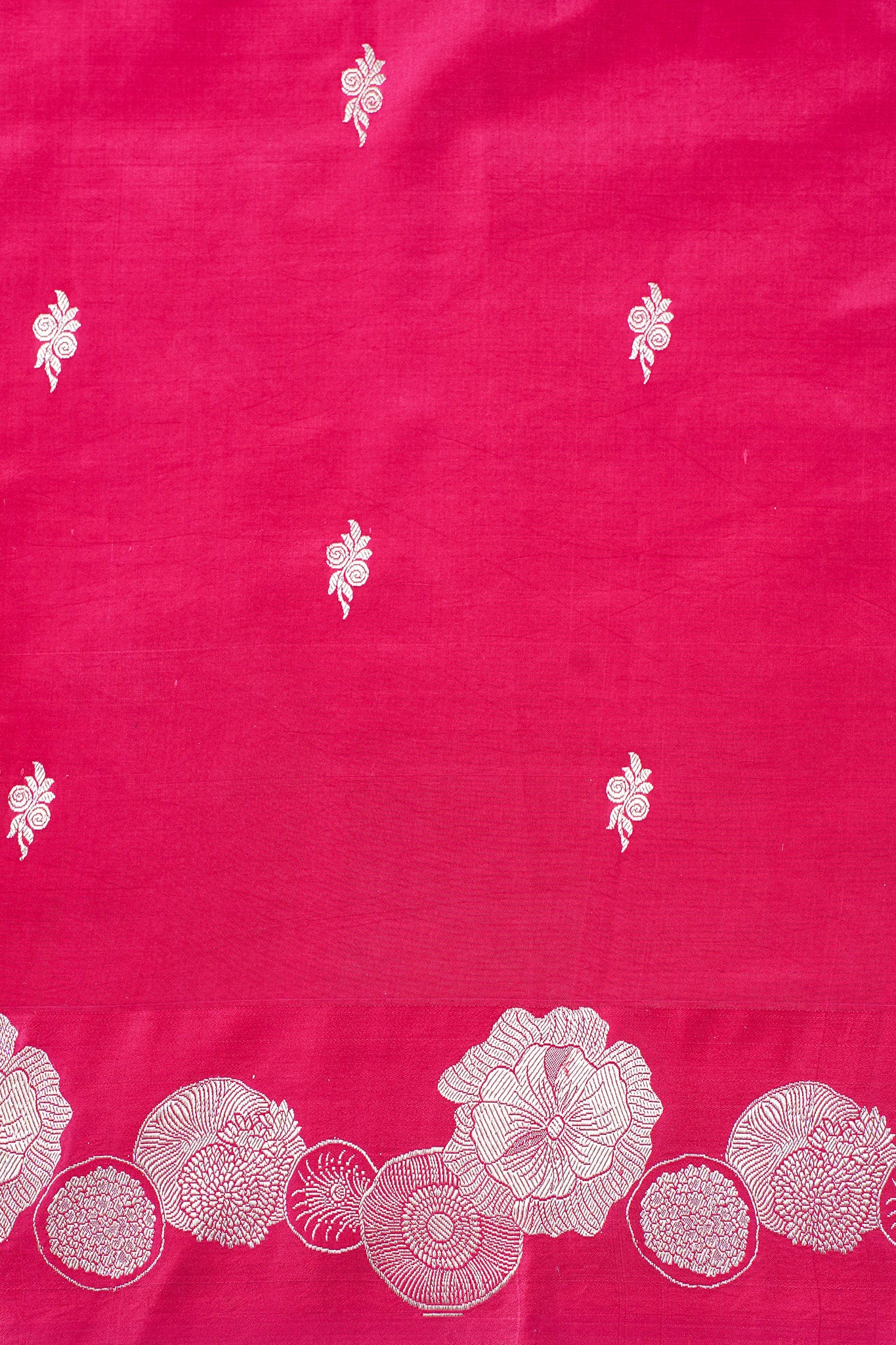 Rani Pink Handloom Pure Silk Banarasi Saree