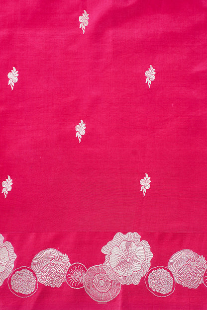 Rani Pink Handloom Pure Silk Banarasi Saree