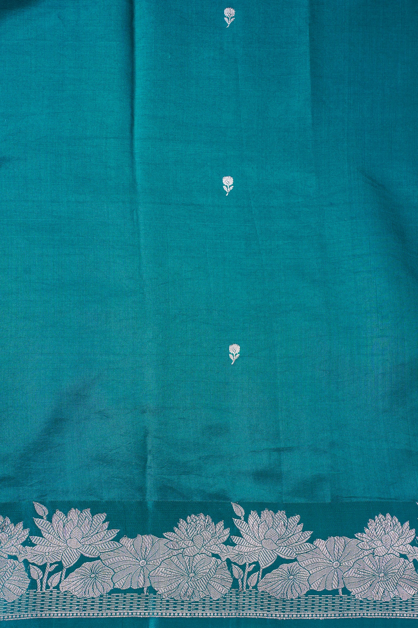 Teal Green Handloom Pure Silk Banarasi Saree