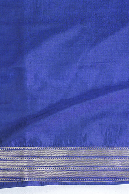 Navy Blue Pure Brocade Sona Rupa Saree