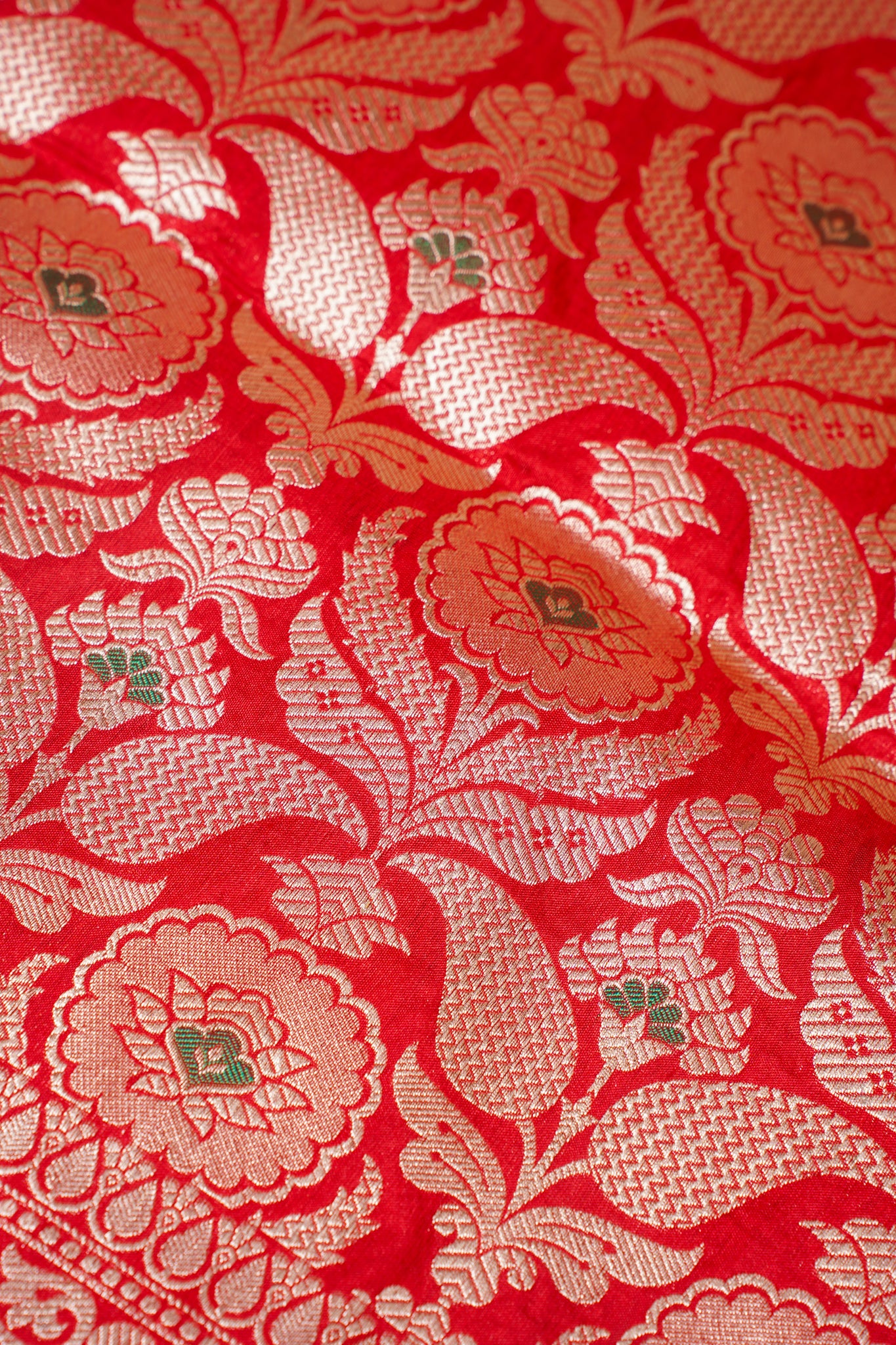 Red Banarasi Pure Katan Silk Minakari Brocade Saree