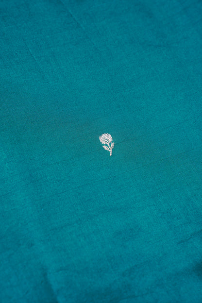 Teal Green Handloom Pure Silk Banarasi Saree