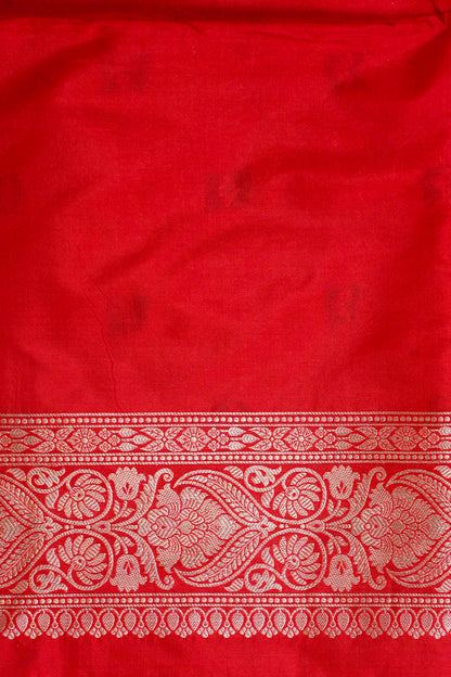 Red Banarasi Pure Katan Silk Minakari Brocade Saree