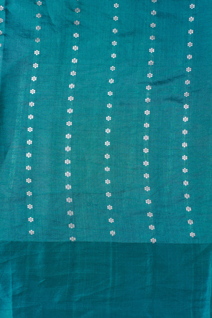 Teal Green Handloom Pure Silk Banarasi Saree