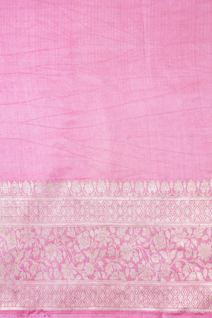 Rani Pink Handloom Pure Silk Banarasi Saree