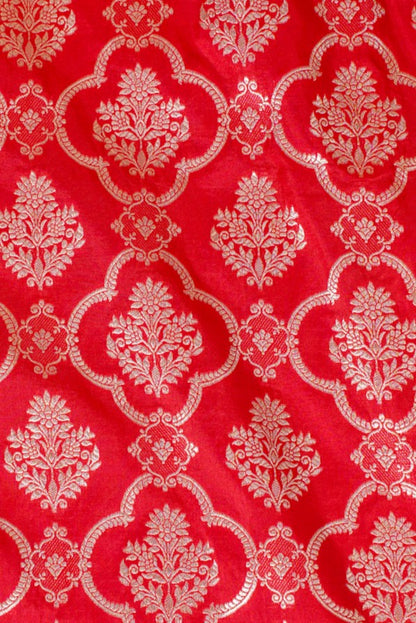 Rani Pink Banarasi Pure Katan Silk Jaal Saree