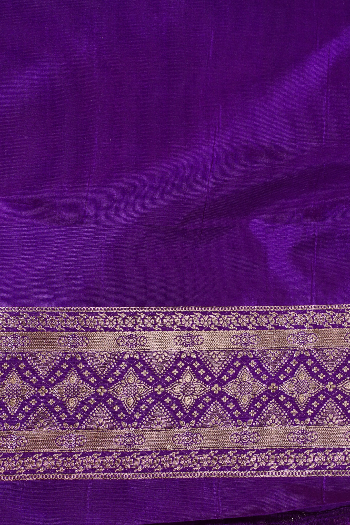 Purple Banarasi Pure Katan Silk Jaal Saree