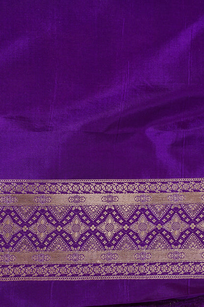 Purple Banarasi Pure Katan Silk Jaal Saree