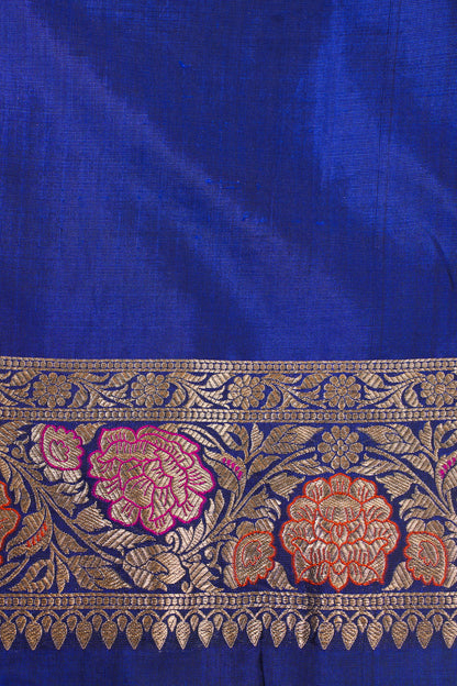 Royal Blue Banarasi Pure Katan Silk Minakari Jaal Saree