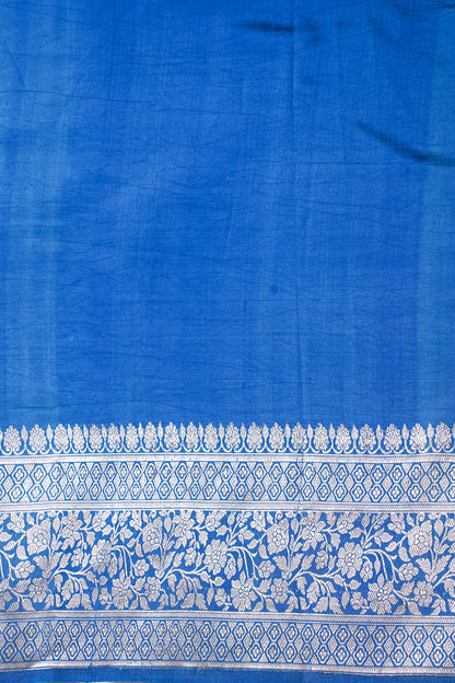 Aqua Blue Handloom Pure Silk Banarasi Saree