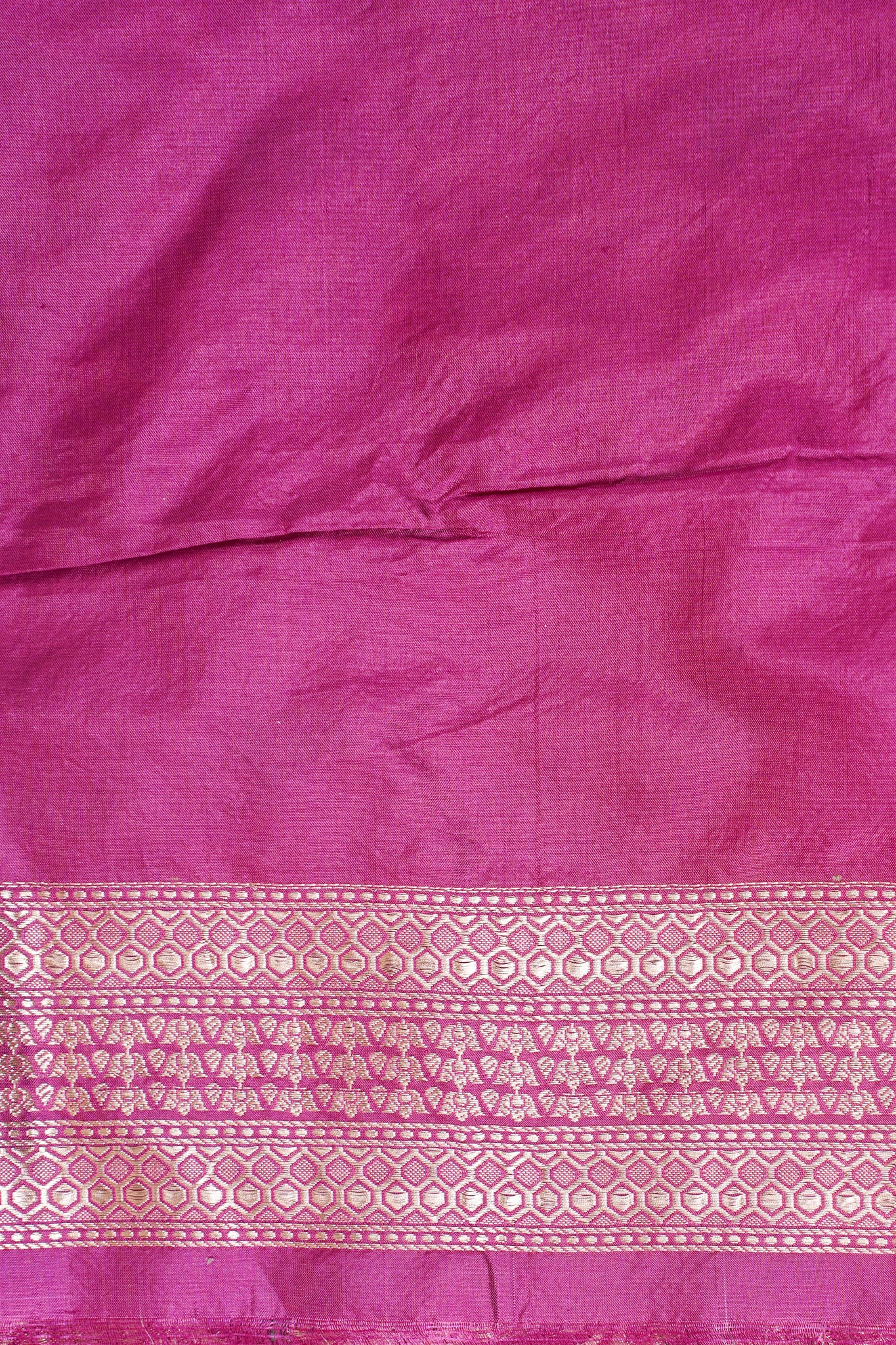 Magenta Pink Banarasi Pure Katan Silk Minakari Jaal Saree