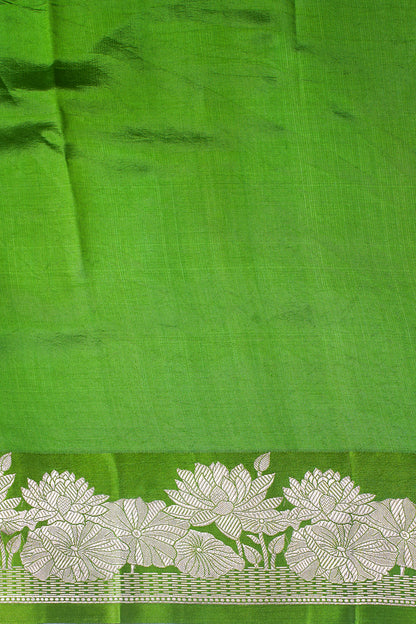 Emerald Green Handloom Pure Silk Banarasi Saree