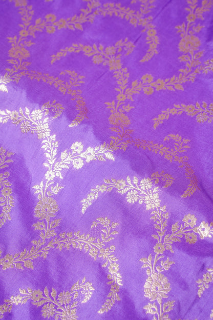 Lavender Banarasi Pure Katan Silk Jaal Saree
