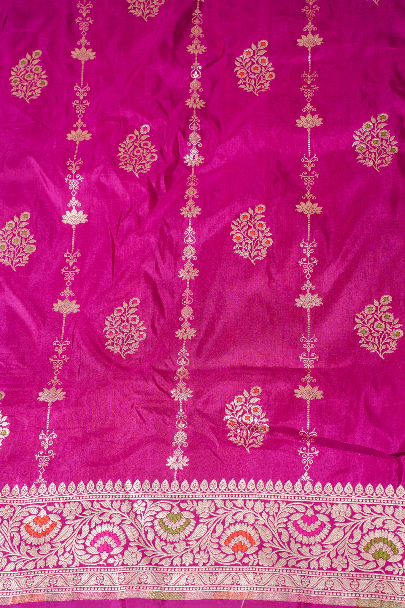 Rani Pink Banarasi Pure Katan Silk Minakari Saree