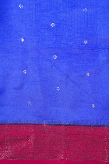Royal Blue Handloom Pure Silk Banarasi Saree