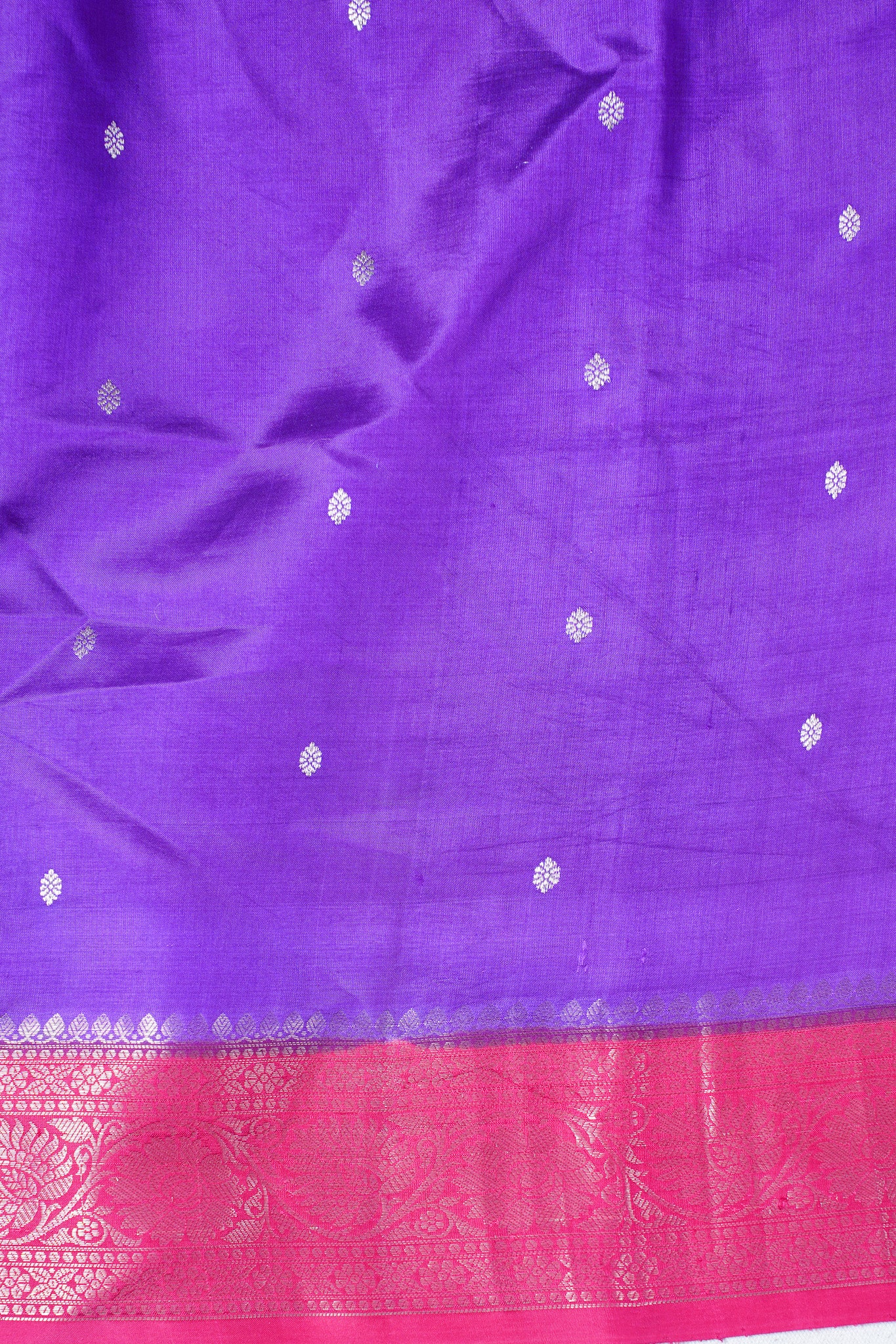 Purple Handloom Pure Silk Banarasi Saree