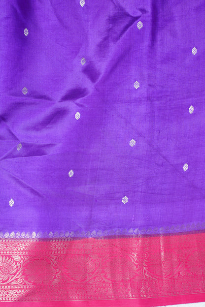 Purple Handloom Pure Silk Banarasi Saree
