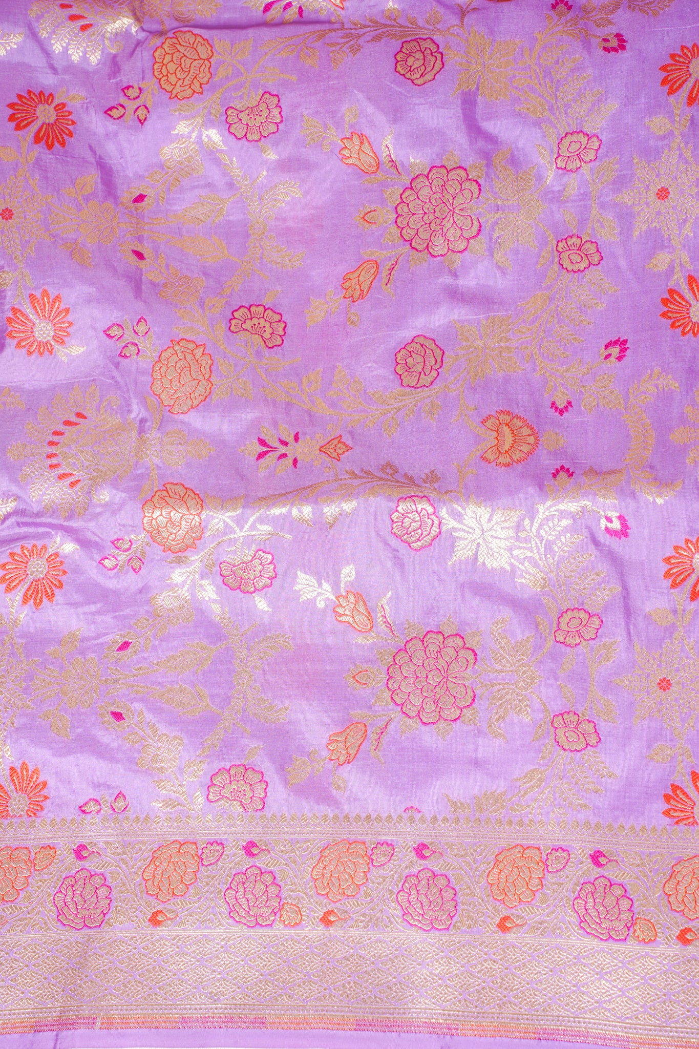 Lavender Banarasi Pure Katan Silk Minakari Saree