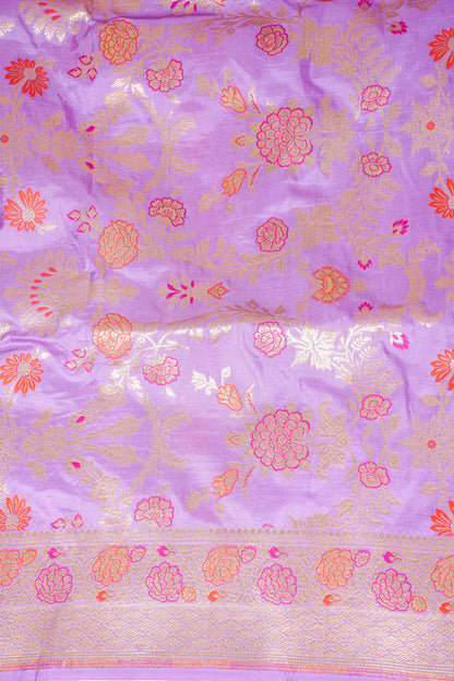 Lavender Banarasi Pure Katan Silk Minakari Saree