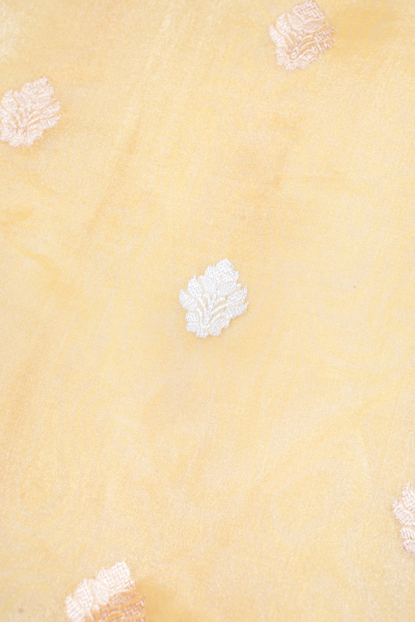 Golden Yellow Pure Tissue Silk Handloom Saree