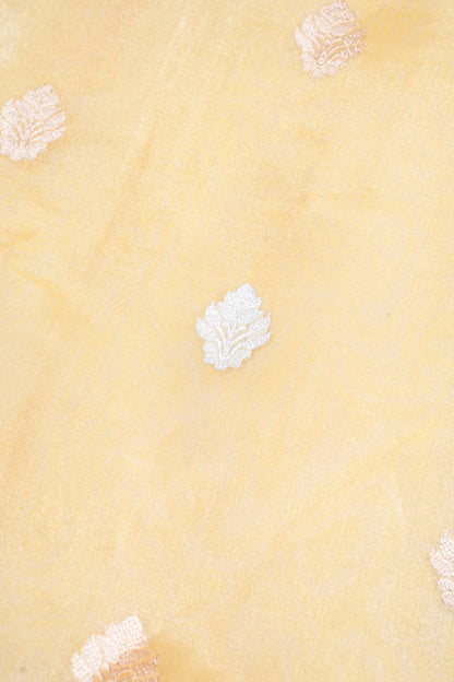 Golden Yellow Pure Tissue Silk Handloom Saree