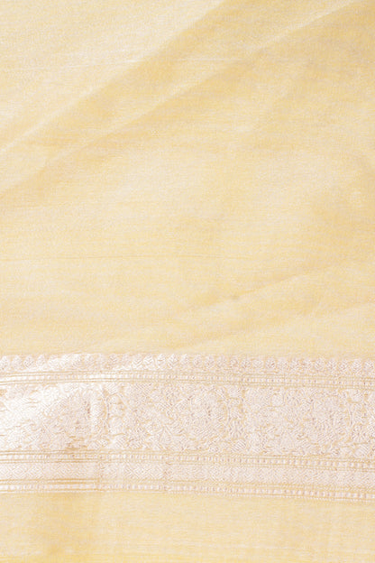 Golden Yellow Pure Tissue Silk Handloom Saree