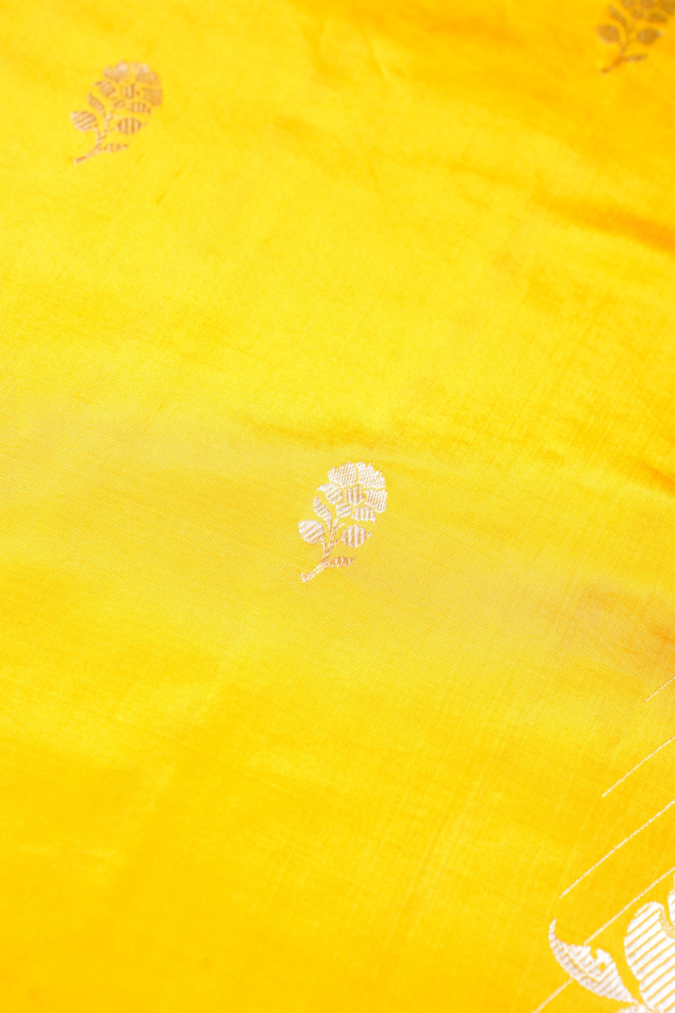 Mustard Yellow Handloom Pure Silk Banarasi Saree